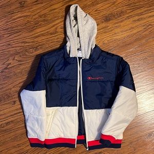 New (w/o tags) never worn WOMEN’S Champion insulated dual zipper hooded jacket.